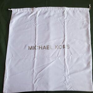 Michael Kors MK Drawstring Dust Bag Purse Tote 21.5" x 22" White